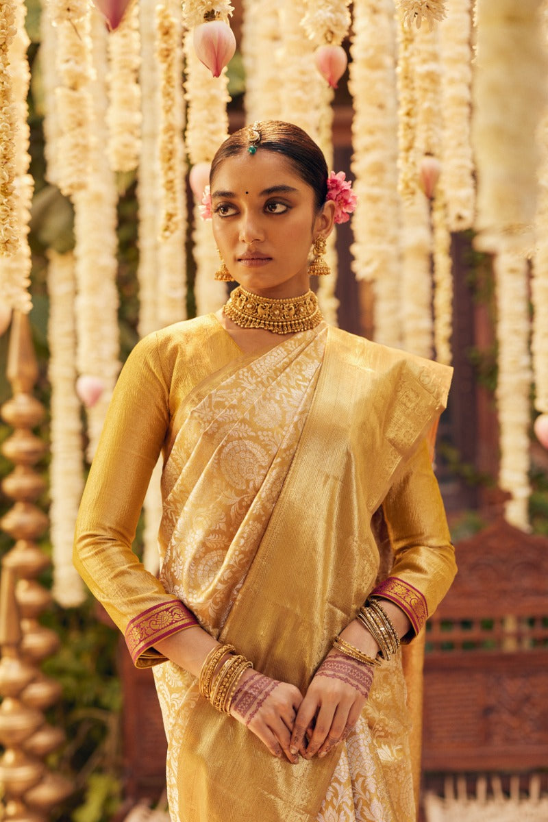 Kanchipuram Pure Silk — Peacock Motif