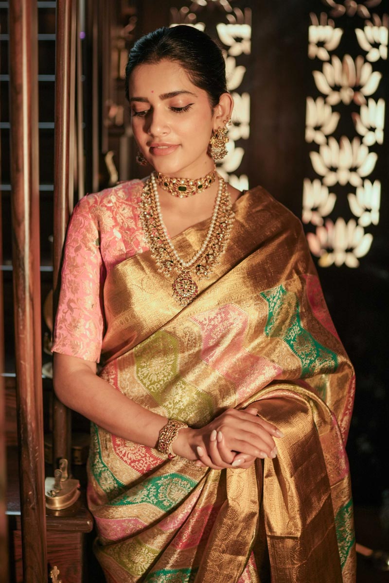 Kanchipuram Silk — Temple Border Gold