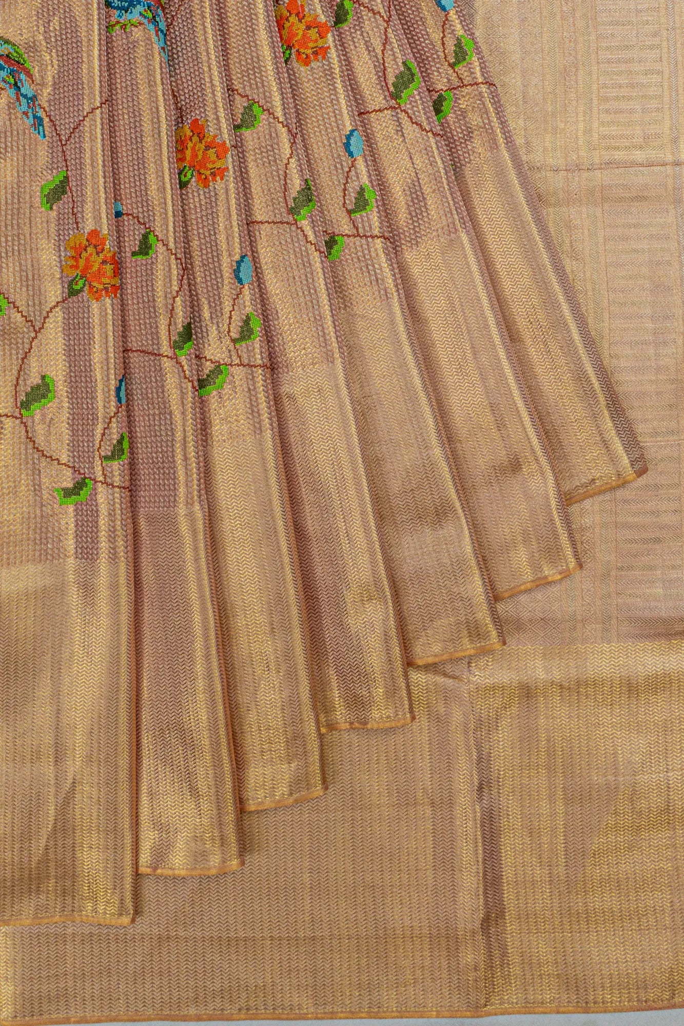 Pochampally Cotton — Geometric Rust